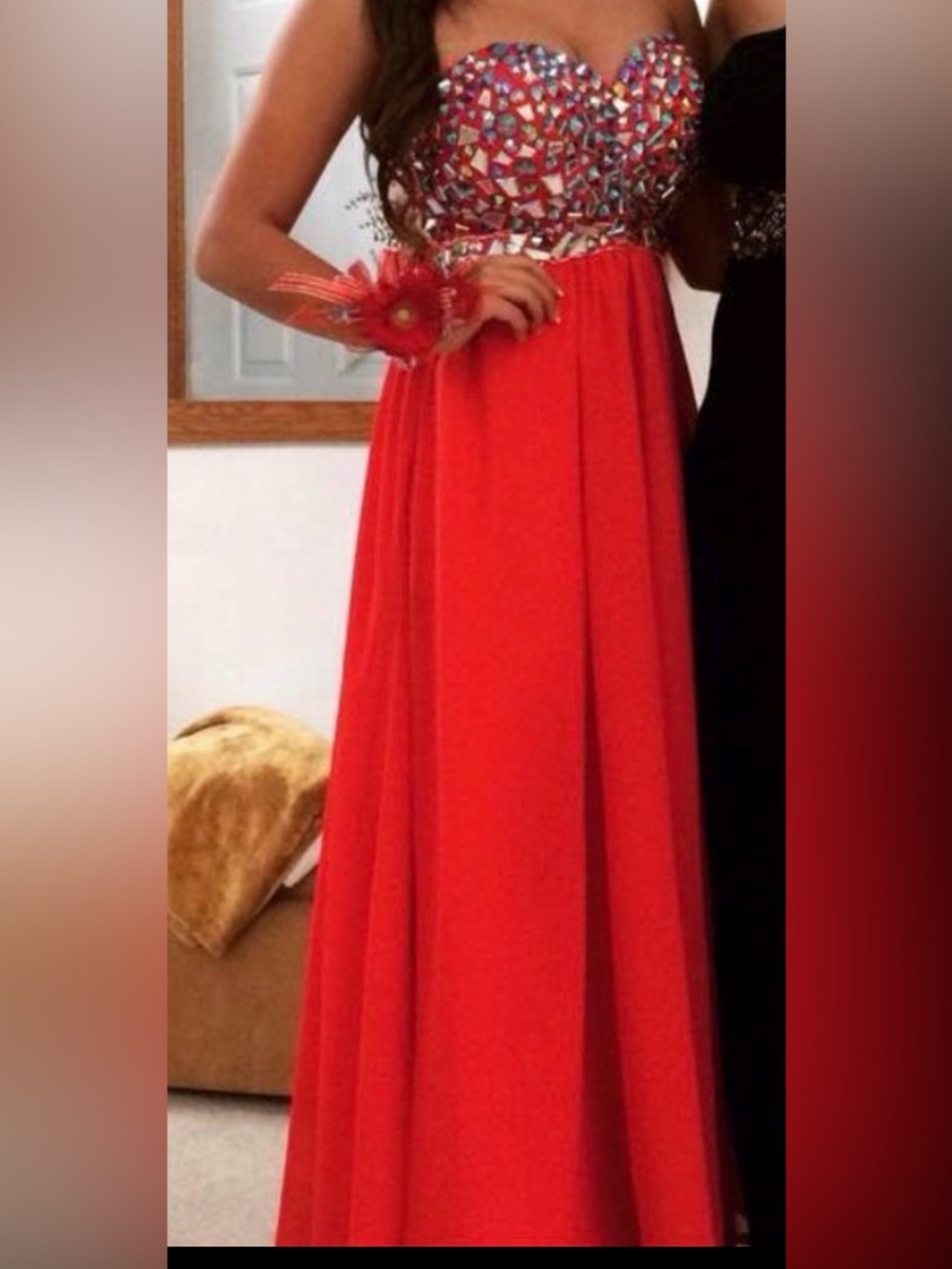 Red custom made Prom Dress, Night out, Party Open Back& Sides Sz 4 - Picture 1 of 15